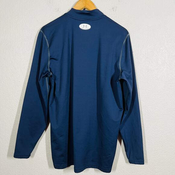Under Armour Cold Gear Fitted Athletic Top Long Sleeve Sport Casual Blue - XL - Picture 3 of 4